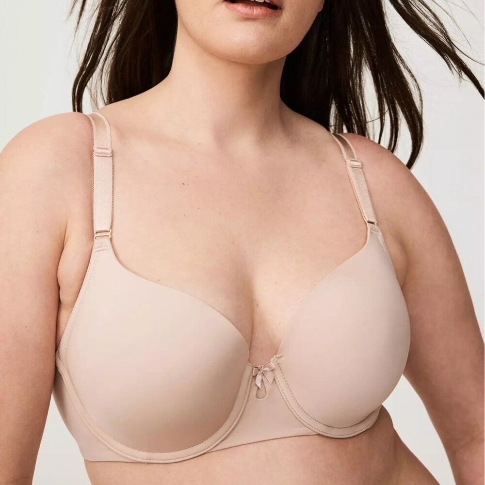 Torrid Curve Perfect T-Shirt Bra Neutral Beige Underwire Size 42F